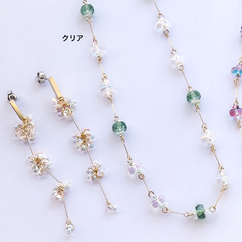 レシピNo.KR1074 チェコファルファーレのジョイントネック&ピアス