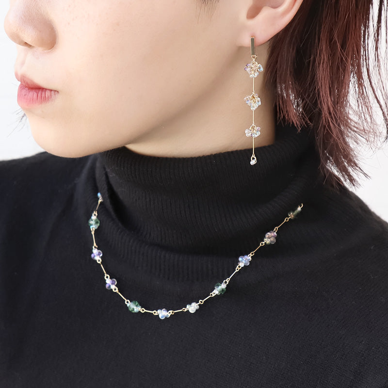 レシピNo.KR1074 チェコファルファーレのジョイントネック&ピアス