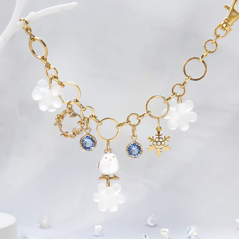 レシピNo.KR1080 雪の妖精シマエナガのバッグチャーム