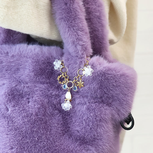 レシピNo.KR1080 雪の妖精シマエナガのバッグチャーム