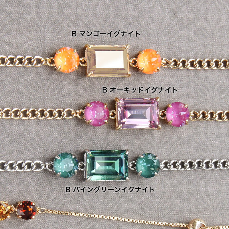 レシピNo.KR1084 貴和クリスタルのチェーンブレス2種