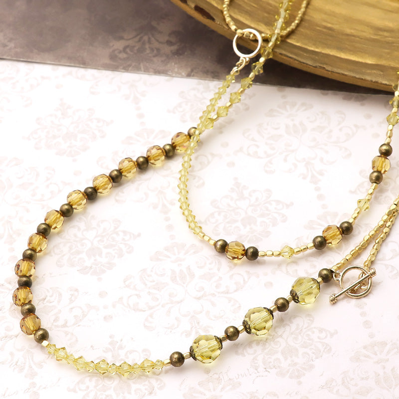 レシピNo.KR1086 貴和クリスタルの3WAYネックレス