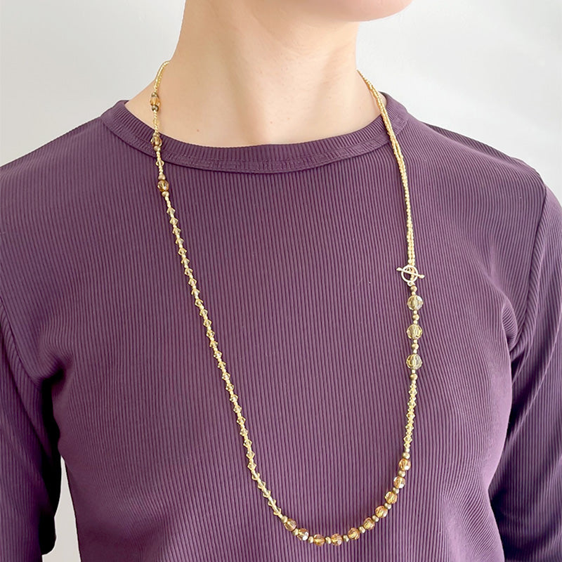レシピNo.KR1086 貴和クリスタルの3WAYネックレス