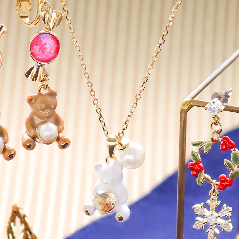 レシピNo.KR1092 テディベアのアクセサリー3種