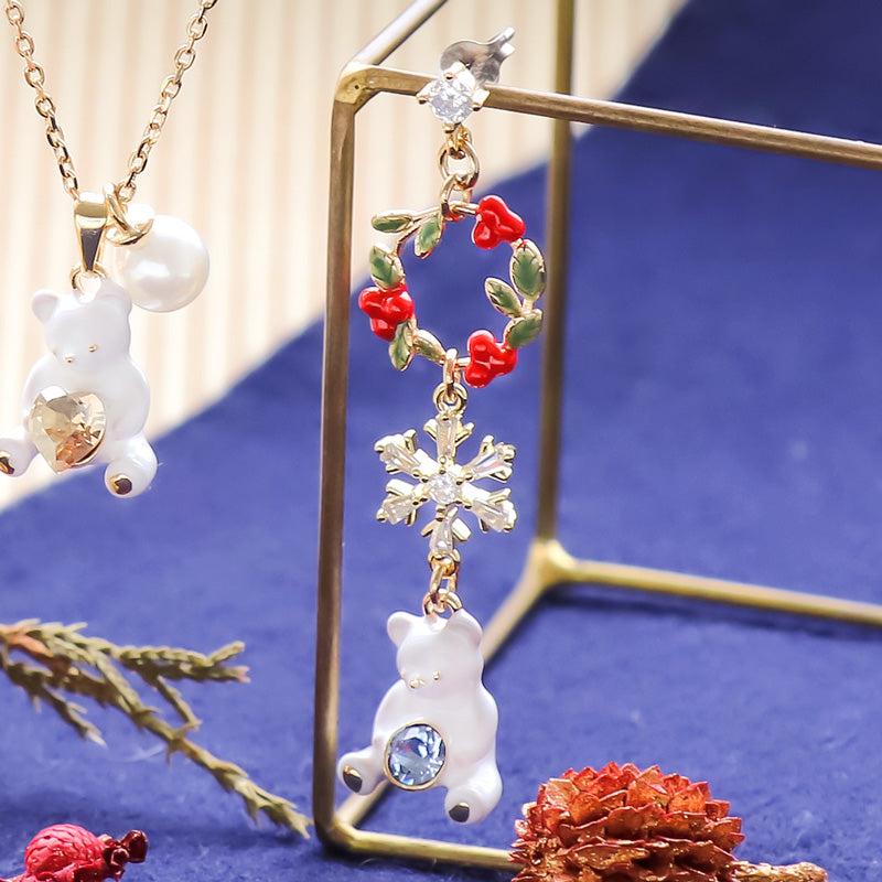 レシピNo.KR1092 テディベアのアクセサリー3種