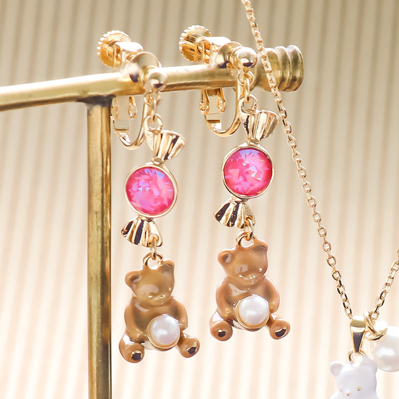 レシピNo.KR1092 テディベアのアクセサリー3種