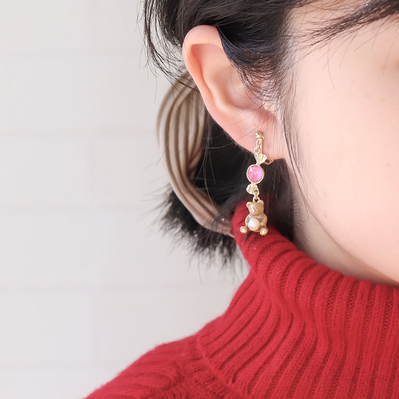 レシピNo.KR1092 テディベアのアクセサリー3種