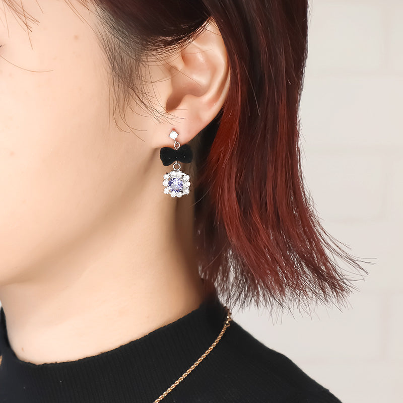 レシピNo.KR1112 フロッキーパーツのイヤーアクセサリー3種
