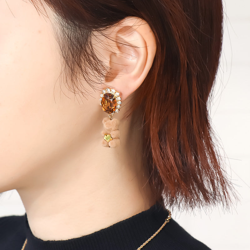 レシピNo.KR1112 フロッキーパーツのイヤーアクセサリー3種