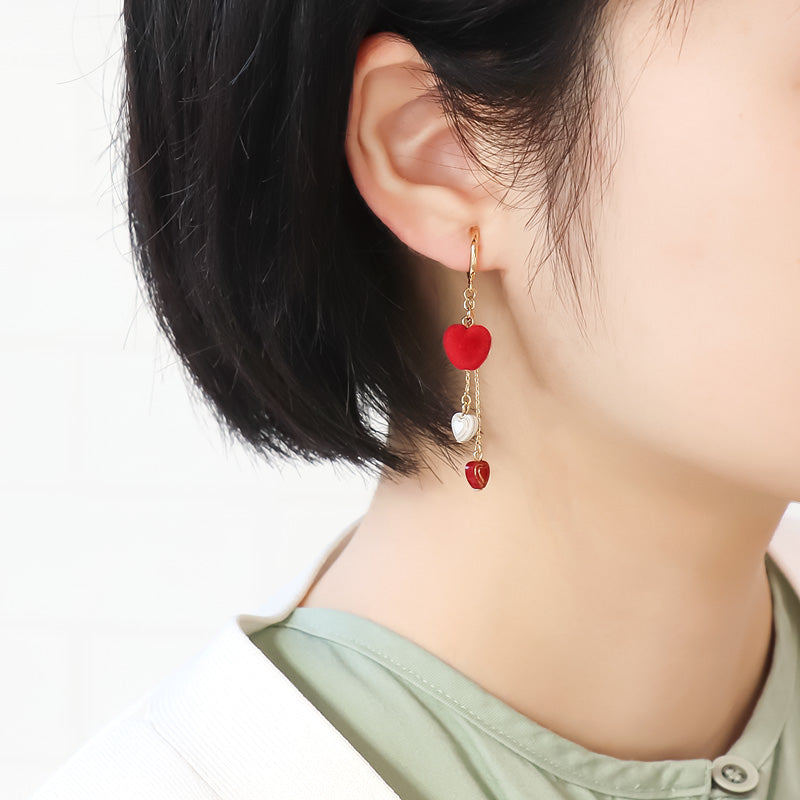 レシピNo.KR1112 フロッキーパーツのイヤーアクセサリー3種