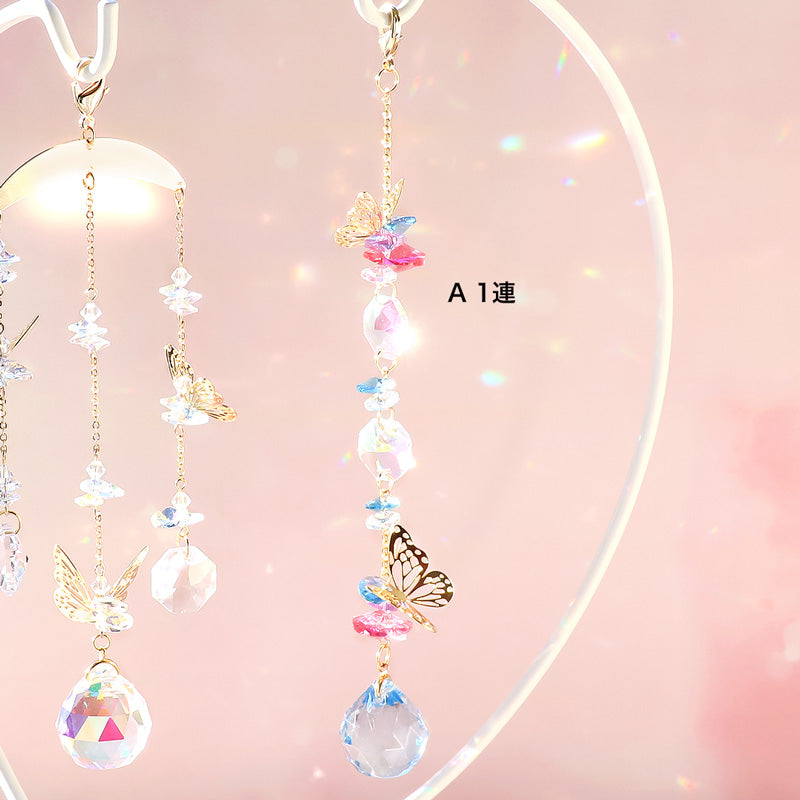 レシピNo.KR1116 クリスタルとエッチングパーツのバタフライサンキャッチャー2種