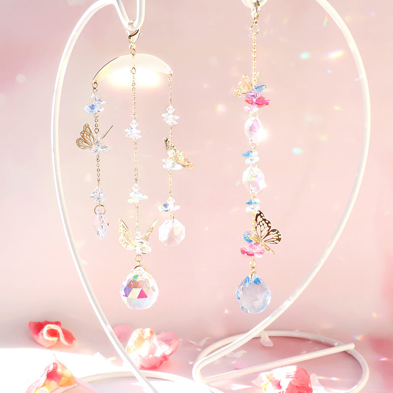 レシピNo.KR1116 クリスタルとエッチングパーツのバタフライサンキャッチャー2種