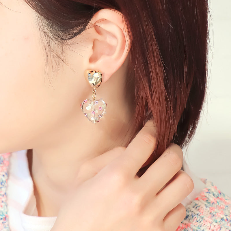 レシピNo.KR1126 ハートパーツのアクセサリー2種