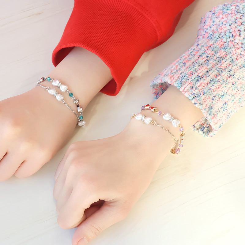 レシピNo.KR1126 ハートパーツのアクセサリー2種