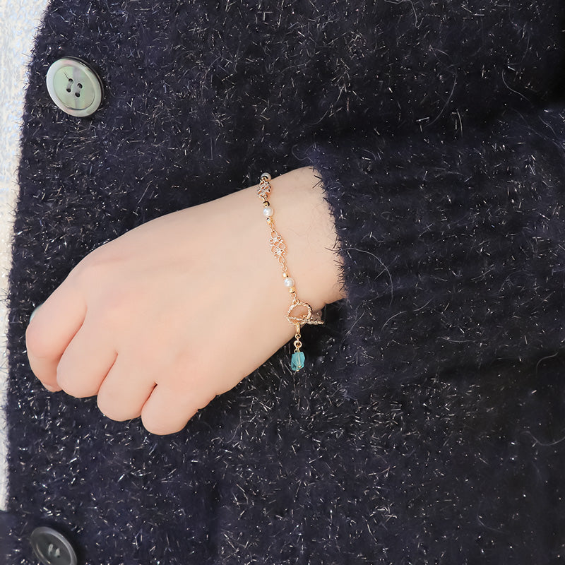 レシピNo.KR1127 天然石とパールとスカシのアクセサリー3種
