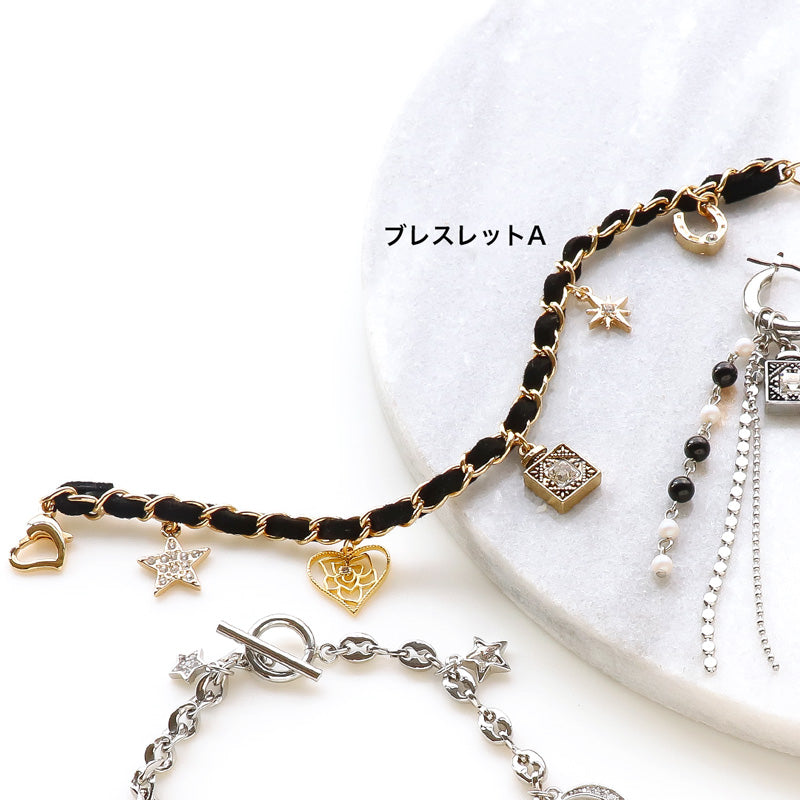 レシピNo.KR1266 石座チャームパフュームボトルのアクセサリー4種