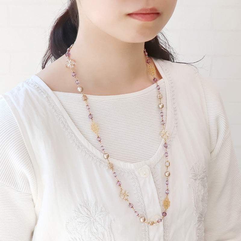 レシピNo.KR1270 チェコビーズクローバーのアクセサリー2種