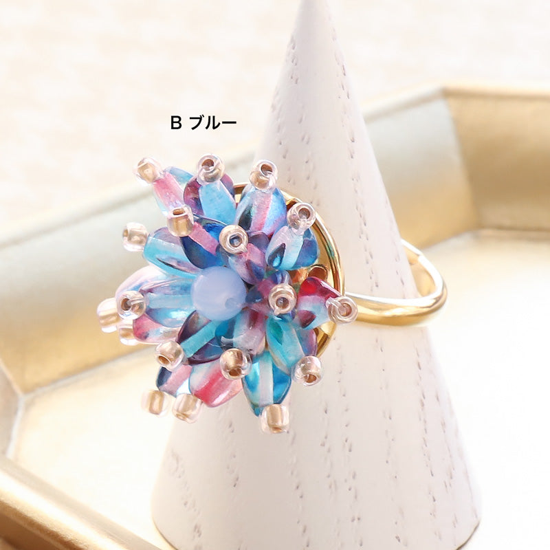 レシピNo.KR1273 チェコビーズの秋の彩りリング2種