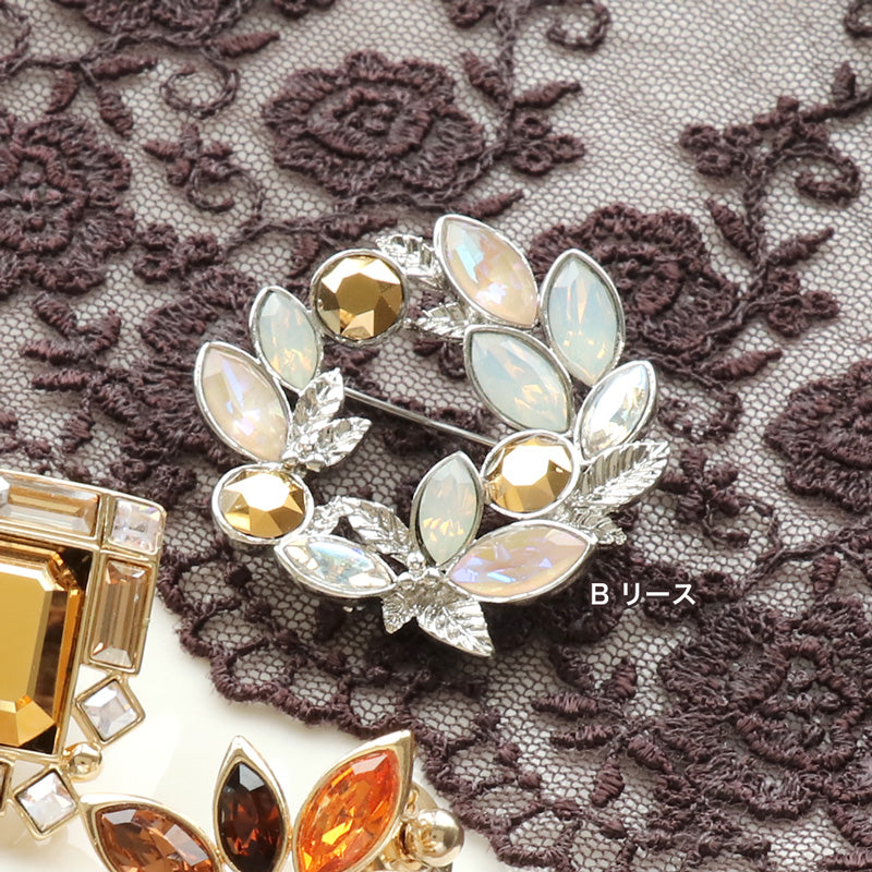 Recipe No.KR1283Kiwa crystals3 types of noble brooches