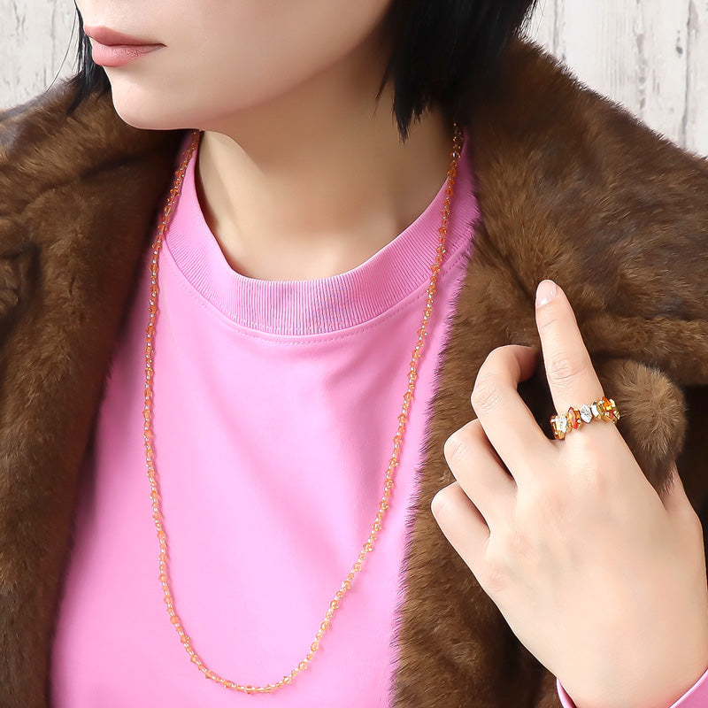 レシピNo.KR1285 貴和クリスタルのルミナスネック&リング