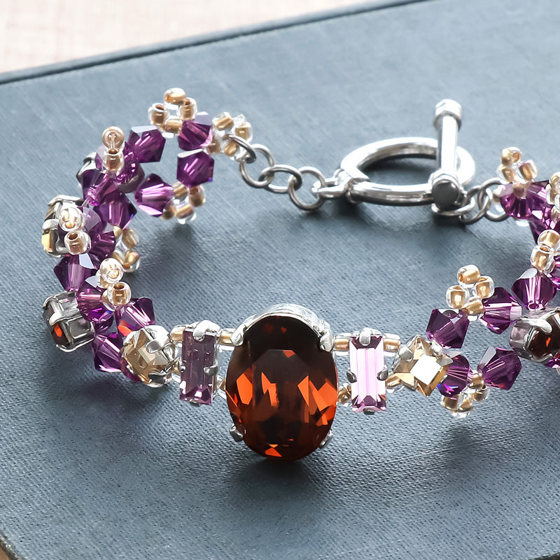 Recipe No.KR1286Kiwa crystalsbeaded crochet bracelet