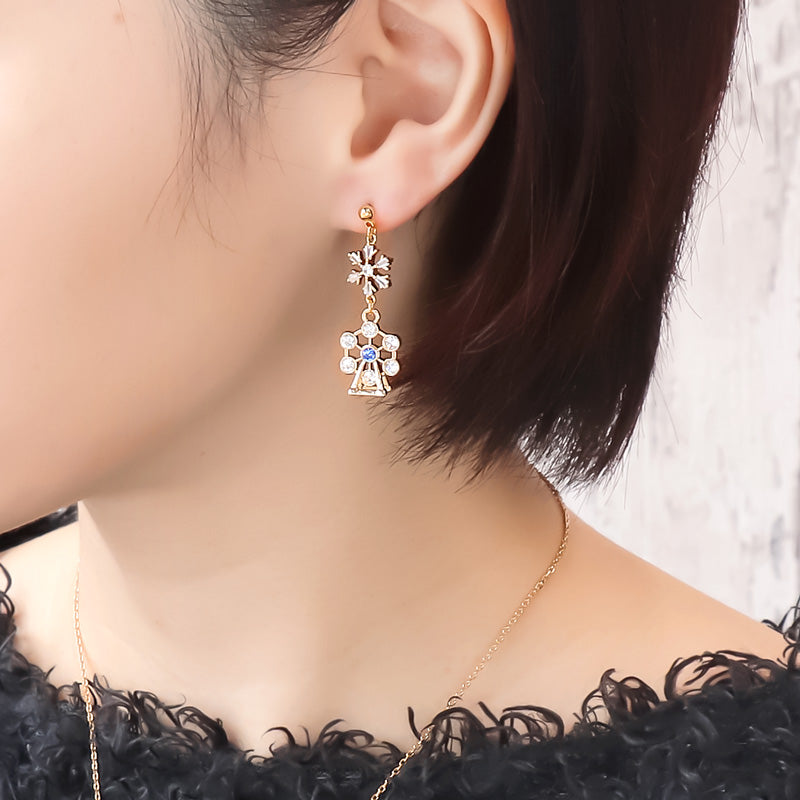 レシピNo.KR1290 石座チャーム観覧車のネック&ピアス2種