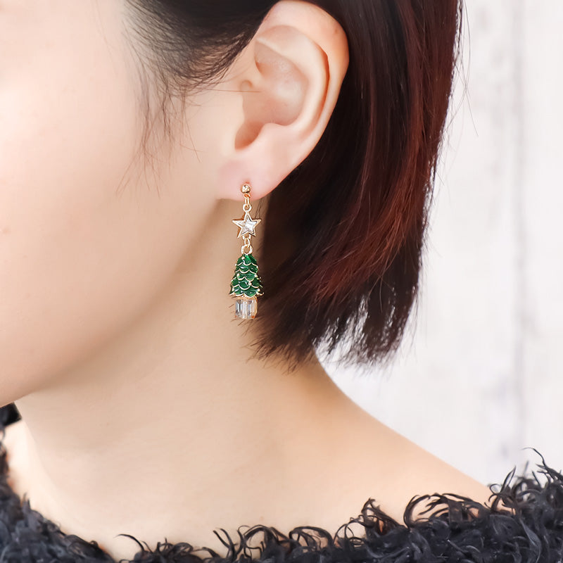 レシピNo.KR1291 クリスマスチャームのピアス3種