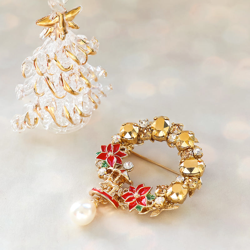 レシピNo.KR1292 貴和クリスタルのクリスマスアクセサリー2種