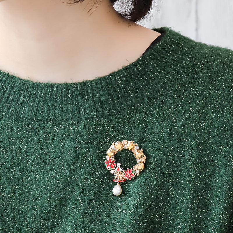 レシピNo.KR1292 貴和クリスタルのクリスマスアクセサリー2種