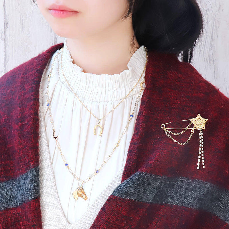 レシピNo.KR1296 アメリカチャームのステラネック&ブローチ