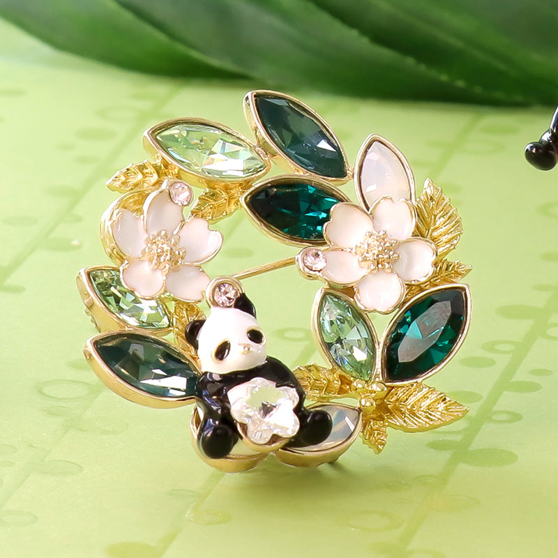 レシピNo.KR1298 石座チャームパンダのアクセサリー3種