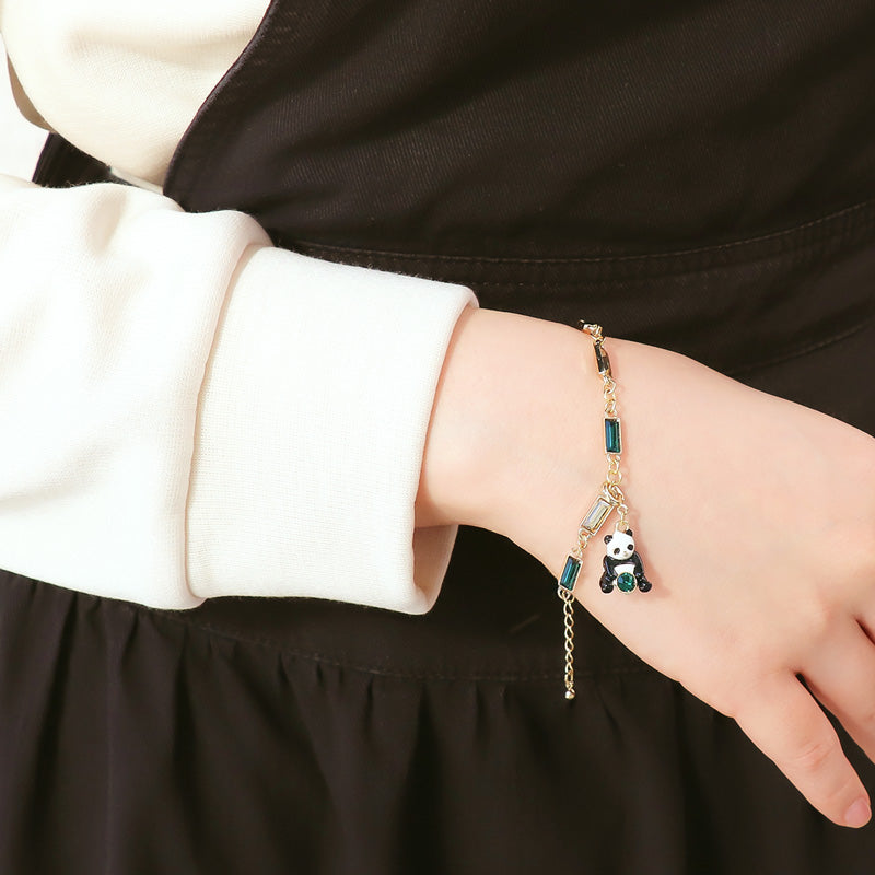 レシピNo.KR1298 石座チャームパンダのアクセサリー3種