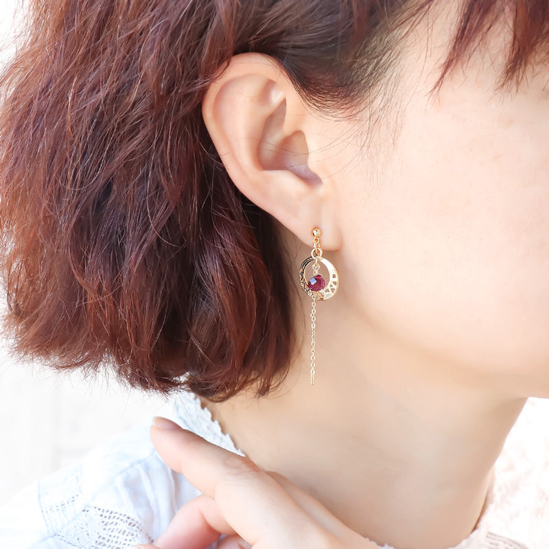 レシピNo.KR1303 天然石カスタムパーツのイヤーアクセサリー4種