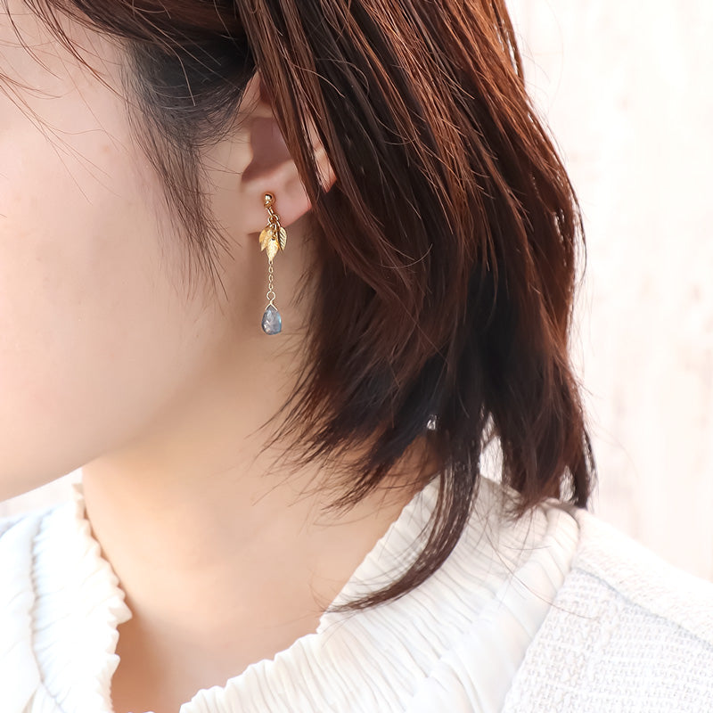 レシピNo.KR1303 天然石カスタムパーツのイヤーアクセサリー4種