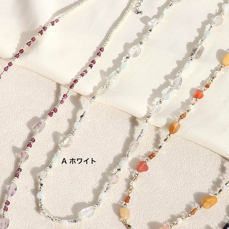 レシピNo.KR1305 天然石の2Wayネックレス3種