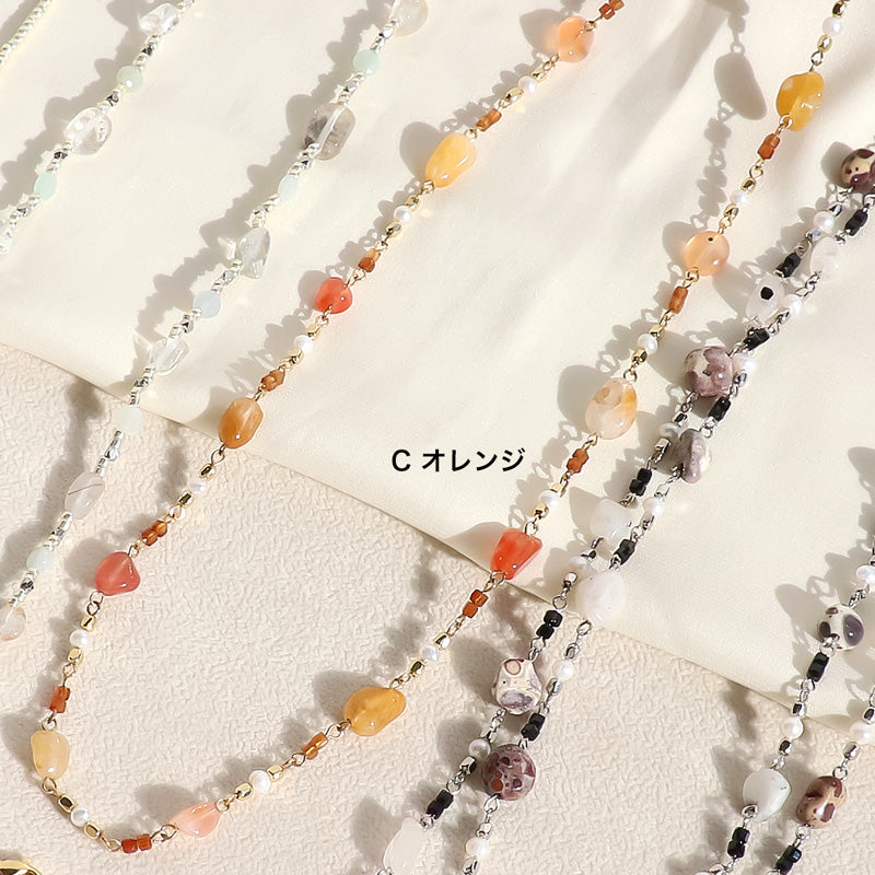 レシピNo.KR1305 天然石の2Wayネックレス3種
