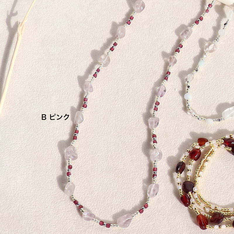レシピNo.KR1305 天然石の2Wayネックレス3種