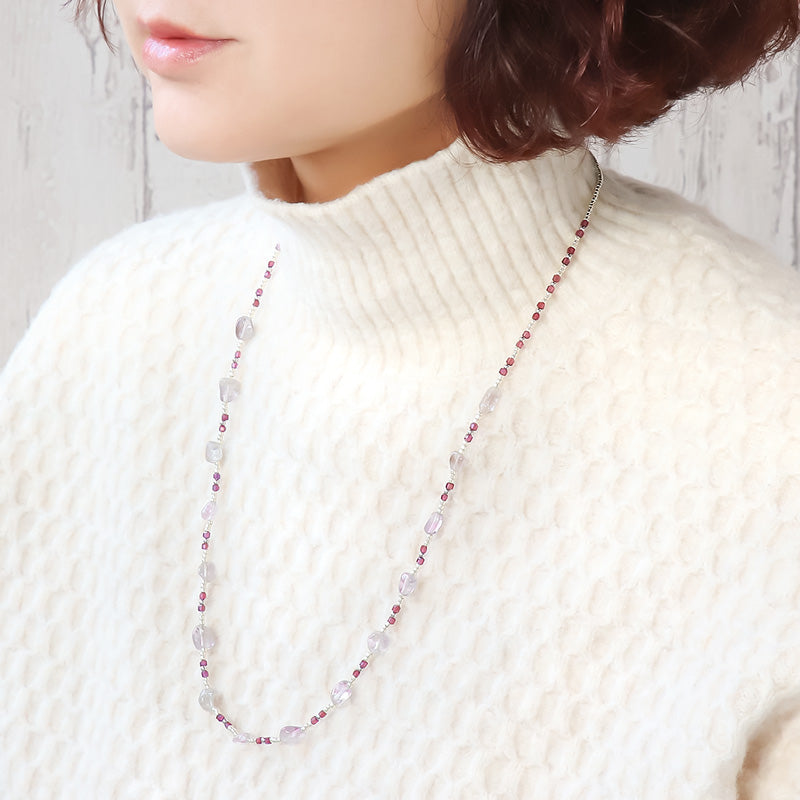 レシピNo.KR1305 天然石の2Wayネックレス3種