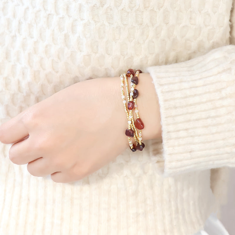 レシピNo.KR1305 天然石の2Wayネックレス3種