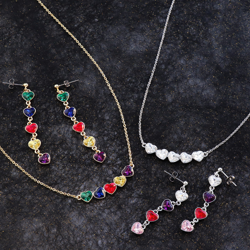 レシピNo.KR1309 貴和クリスタルのプチハートアクセサリー3種