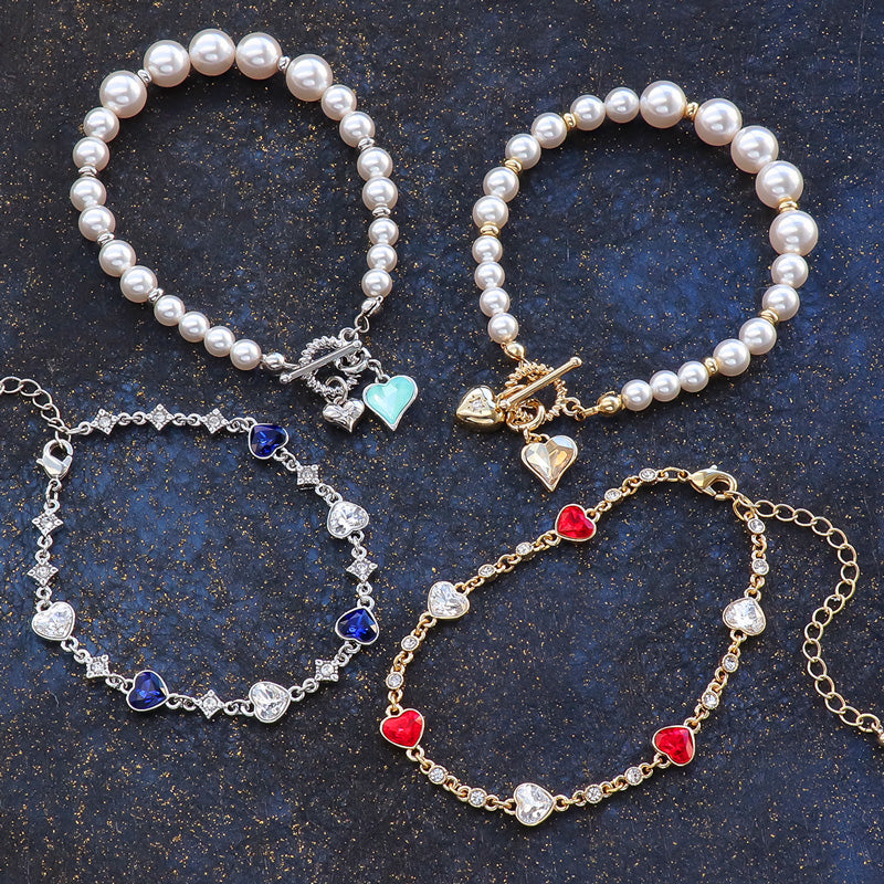 Recipe No.KR1311Kiwa crystals3 types of heart bracelets