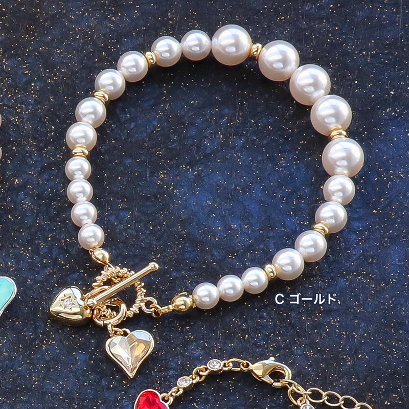 Recipe No.KR1311Kiwa crystals3 types of heart bracelets