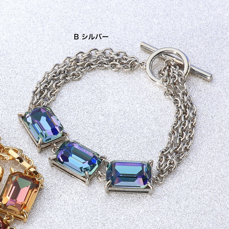 Recipe No.KR1315Kiwa crystals2 types of rectangle bijou bracelets