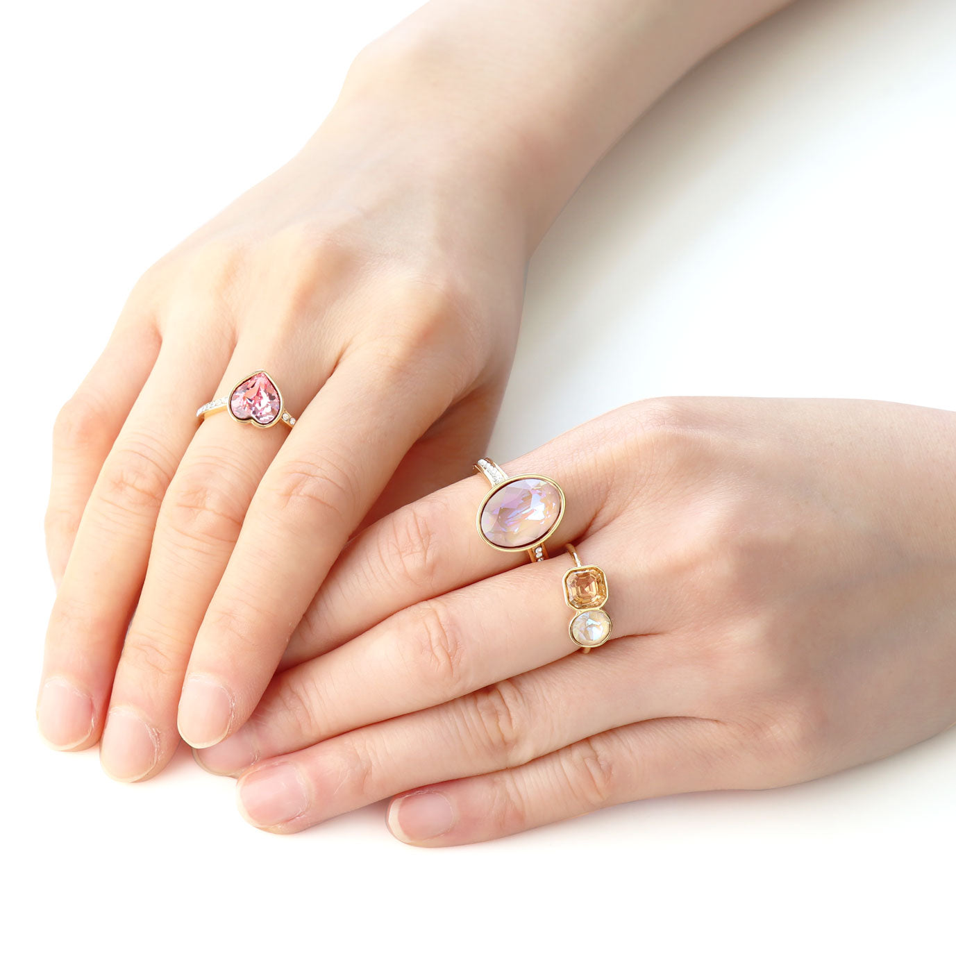 リング台 メレ石座付ハート2 #4884 8.8×8mm ゴールド