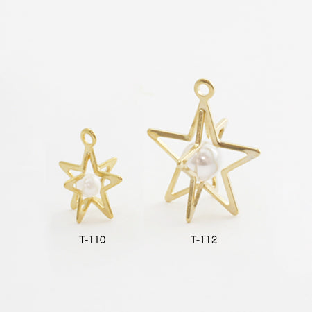 Metal charm T-112 pink gold