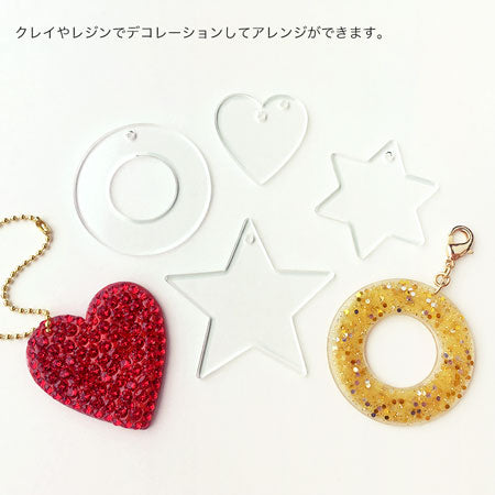 アクリルパーツ 六芒星1穴 クリア【アウトレット】