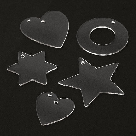 アクリルパーツ 六芒星1穴 クリア【アウトレット】