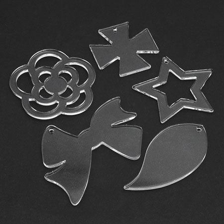 アクリルパーツ  リボン 1穴 クリア【アウトレット】