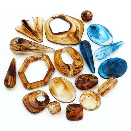 Acrylic made in Germany long drop clear tortoiseshell