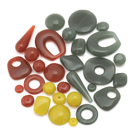 アクリル ドイツ製 カボション ラウンド1 スモーキーグリーン【アウトレット】